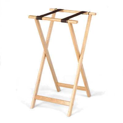 Forbes Industries Tray Stand w/ Black Poly Straps - 18"L x 16"W x 31 1/2"H, Solid Oak w/ Black Finish (6860-EN)-cityfoodequipment.com