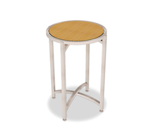 Forbes Industries 24" Round Collapsible Table w/ Laminate Top & Brushed Steel Frame - 42"H (7025L-42)-cityfoodequipment.com