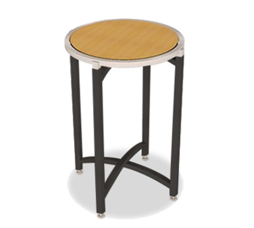 Forbes Industries 24" Round Collapsible Side Table w/ Laminate Top & Black Steel Frame - 30"H (7026L-30)-cityfoodequipment.com