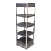 Forbes Industries Mobile Display Tower w/ (4) Wood Veneer Shelves & Brushed Steel Frame - 24"L x 24"W x 78"H (6516)-cityfoodequipment.com