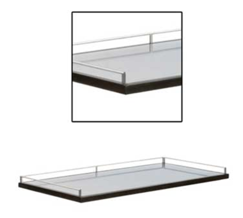 Forbes Industries 3 Sided Single Gallery Rails - Brushed Stainless Steel (6034)-cityfoodequipment.com