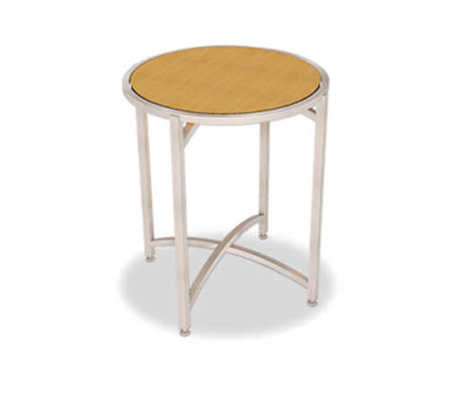 Forbes Industries 30" Round Collapsible Table w/ Laminate Top & Brushed Steel Frame - 36"H (7033L-36)-cityfoodequipment.com
