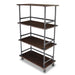 Forbes Industries Mobile Display Tower w/ (3) Pine Wood Shelves & Steel Pipe Frame - 48"L x 24"W x 78"H (6540-4)-cityfoodequipment.com