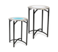 Forbes Industries 30" Round Collapsible Side Table w/ LED Top - Steel/Acrylic Top & Black Steel Frame, 48"H (7034LED-48)-cityfoodequipment.com