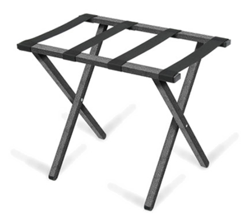 Forbes Industries Steel Luggage Rack w/ Black Poly Straps - 24 1/4"W x 16"D x 21"H, Silver Vein (804-SV)-cityfoodequipment.com