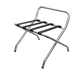 Forbes Industries Steel Luggage Rack w/ Poly Straps & Back Bar - 24"W x 21"D x 24 1/2"H, Brushed Steel Tube (800-SS)-cityfoodequipment.com