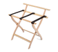 Forbes Industries Steel Luggage Rack w/ Poly Straps & Back Bar - 24"W x 20"D x 26-1/2"H, Solid Oak w/ Light Finish (902-LO)-cityfoodequipment.com