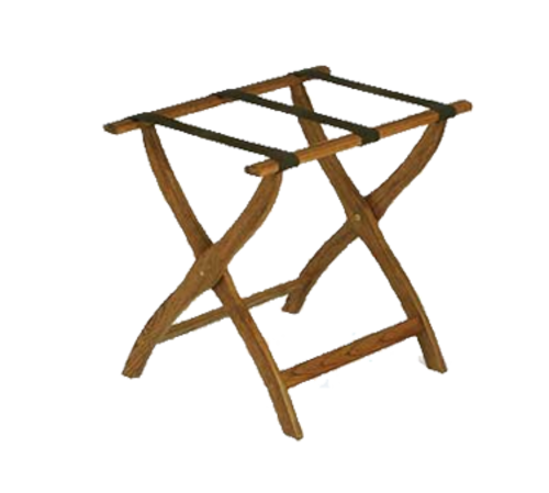 Forbes Industries Steel Luggage Rack w/ Poly Straps - 24"W x 19"D x 22"H, Solid Oak w/ Medium Finish (904-MO)-cityfoodequipment.com