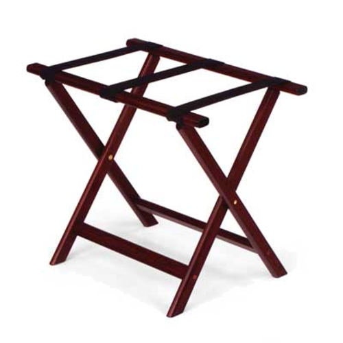 Forbes Industries Luggage Rack w/ Poly Straps - 24"W x 15 1/2"D x 20 1/2"H, Solid Oak w/ Dark Finish (934-DO)-cityfoodequipment.com