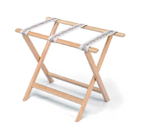 Forbes Industries Luggage Rack w/ Poly Straps - 24"W x 15 1/2"D x 20 1/2"H, Solid Oak w/ Light Finish (934-LO)-cityfoodequipment.com