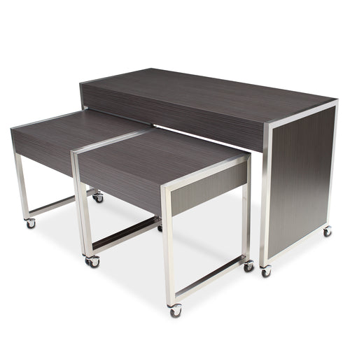 Forbes Industries 3 Piece Foss Series Nesting Tables Set - Laminate Top w/ Steel Frame (7411)-cityfoodequipment.com