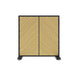 Forbes Industries Mobile Safety Shield Partition w/ Chevron Wood Panel & Black Steel Frame (7873-4)-cityfoodequipment.com