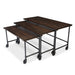Forbes Industries 3 Piece Rustica Series Nesting Tables Set - Rustic Wood Top w/ Steel Pipe Frame (7447)-cityfoodequipment.com