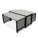 Forbes Industries 3 Piece Fiji Series Nesting Tables Set - Acacia Wood Top w/ Steel Frame (7438)-cityfoodequipment.com