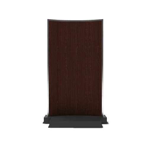 Forbes Industries Mobile Safety Shield Partition w/ Wood Veneer Panel & Brushed Steel Frame (7866)-cityfoodequipment.com