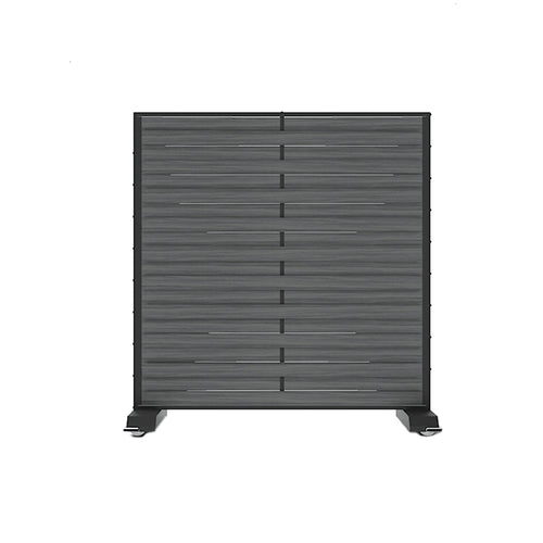 Forbes Industries Mobile Safety Shield Partition w/ Woven Wood Panel & Black Steel Frame (7876-4)-cityfoodequipment.com