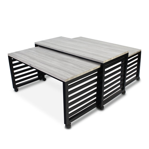 Forbes Industries 3 Piece Fiji Series Nesting Tables Set - Laminate Top w/ Steel Frame (7431)-cityfoodequipment.com