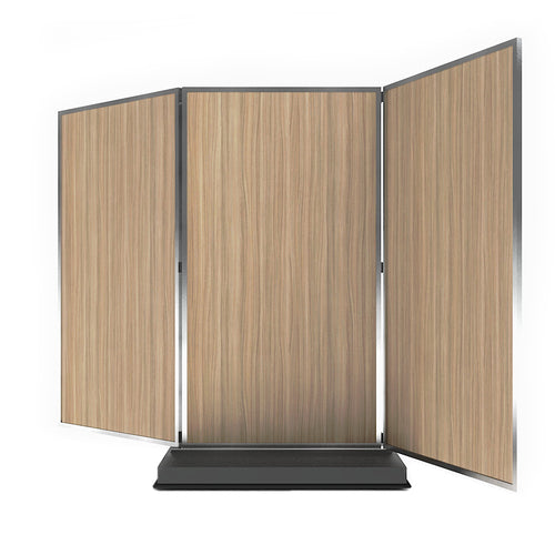 Forbes Industries 3 Panel Mobile Room Divider w/ Laminate Panels & Brushed Steel Frame (7883)-cityfoodequipment.com