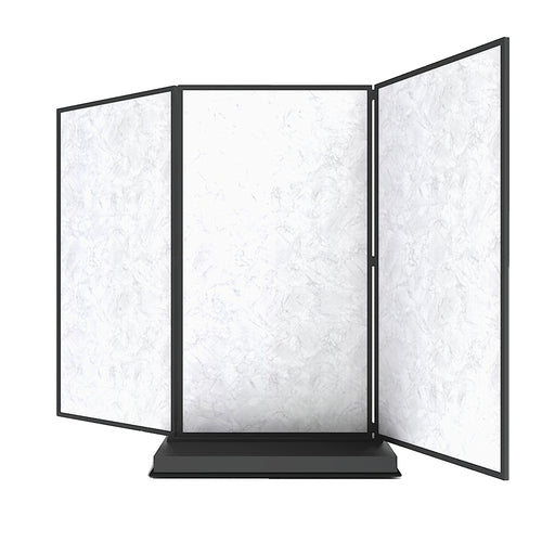 Forbes Industries 3 Panel Mobile Room Divider w/ Laminate Panels & Black Steel Frame (7880)-cityfoodequipment.com