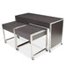 Forbes Industries 3 Piece Foss Series Nesting Tables Set - Laminate Top w/ Brushed Stainless Steel Frame (7414)-cityfoodequipment.com