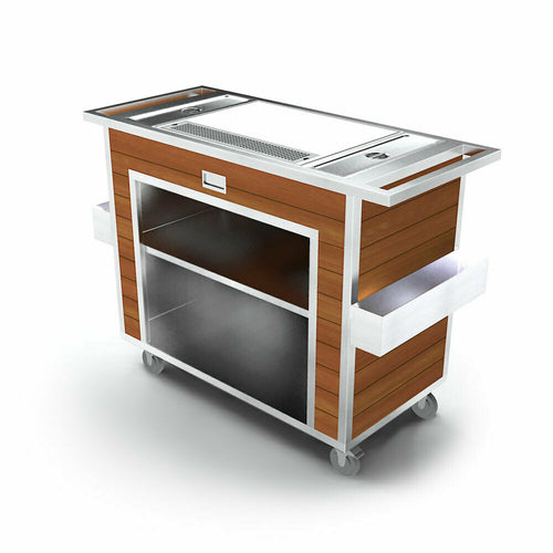 Forbes Industries 58" Portable Bar w/ Hardwood Cabinet & Poly Work Surface - 24"D x 39"H (F35-5564)-cityfoodequipment.com