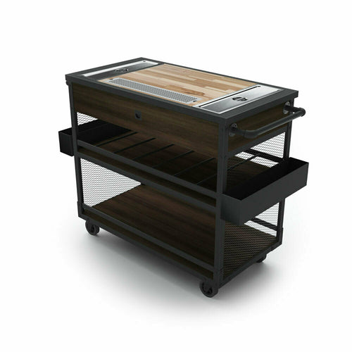 Forbes Industries 54" Portable Bar w/ Mahogany Wood Veneer Cabinet & Butcher Block Work Surface - 24"D x 39"H (F35-5545)-cityfoodequipment.com
