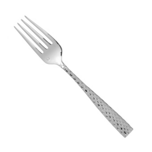 Fortessa 9 7/10" Serving Fork with 18/10 Stainless Grade, Lucca Faceted Pattern (1.5.102.FC.026)-cityfoodequipment.com