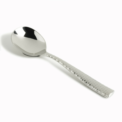Fortessa 6 3/4" Bouillon Spoon with 18/10 Stainless Grade, Lucca Faceted Pattern (1.5.102.FC.003)-cityfoodequipment.com