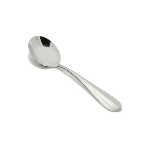 Fortessa 6 1/2" Bouillon Spoon with 18/10 Stainless Grade, Forge Pattern (1.5.109.00.003)-cityfoodequipment.com