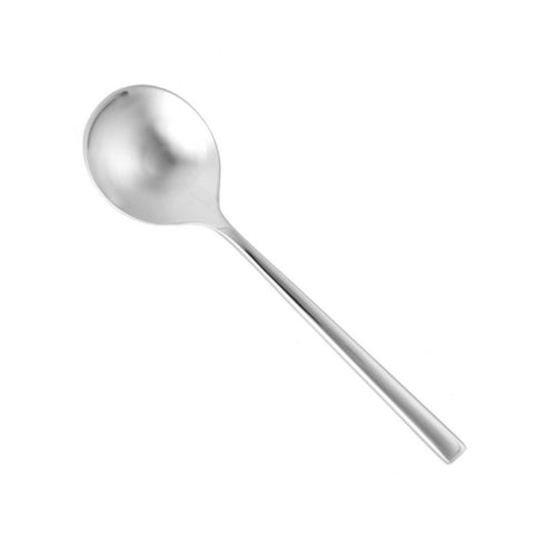 Fortessa 6" Bouillon Spoon with 18/10 Stainless Grade, Arezzo Pattern (1.5.165.00.003)-cityfoodequipment.com
