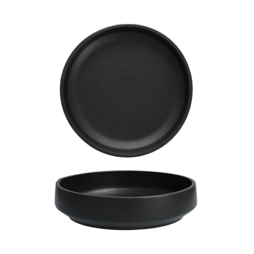 Fortessa 12" Round Perissa Medium Bowl - China, Black (3100.BLK.04)-cityfoodequipment.com