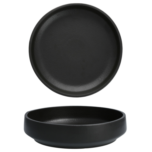 Fortessa 15 1/2" Round Perissa Large Bowl - China, Black (3100.BLK.05)-cityfoodequipment.com