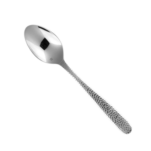 Fortessa 6 3/10" Apollo Large Tea/Coffee Spoon with 18/0 Stainless Grade, Hammered Pattern (DVMETD700004)-cityfoodequipment.com