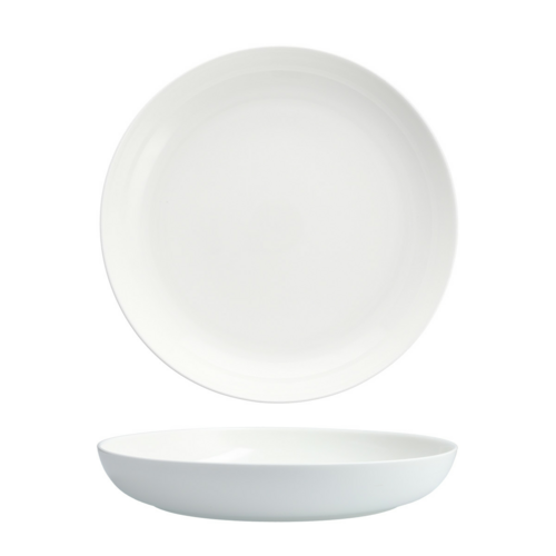 Fortessa 96 oz Round Modern Coupe Serving Bowl - China, White (FFD-MC-808)-cityfoodequipment.com