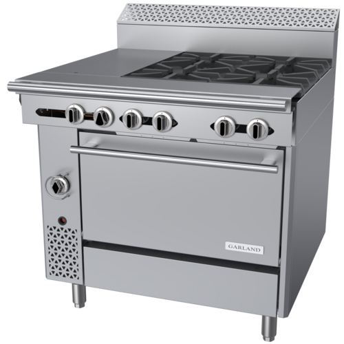 Garland C36-13R 36" 4 Burner Gas Range w/ Hot Top & Standard Oven, Natural Gas-cityfoodequipment.com
