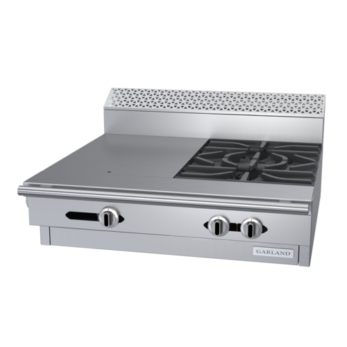 Garland C36-14M 36" 2 Burner Gas Range Top w/ (1) Hot Top - Modular, Natural Gas-cityfoodequipment.com