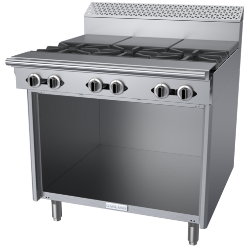Garland C36-15S 36" 3 Burner Gas Range w/ (3) Hot Tops & Storage Base, Natural Gas-cityfoodequipment.com
