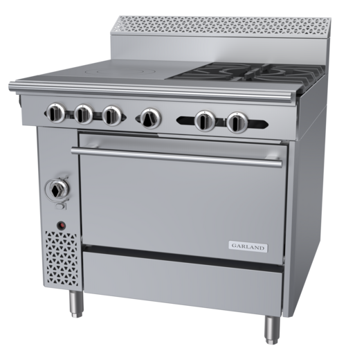 Garland C36-17C 36" 2 Burner Gas Range w/ Hot Top & Convection Oven, Natural Gas-cityfoodequipment.com