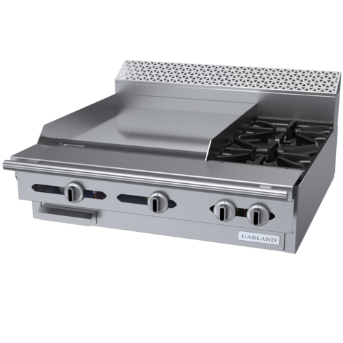 Garland C36-2M 36" 2 Burner Gas Range Top w/ Griddle - Modular, Natural Gas-cityfoodequipment.com