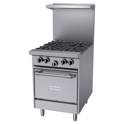 Garland G24-4L 24" 4 Burner Gas Range w/ Space Saver Oven, Natural Gas-cityfoodequipment.com