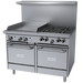 Garland G48-4G24LL 48" 4 Burner Gas Range w/ Griddle & (2) Space Saver Ovens, Natural Gas-cityfoodequipment.com