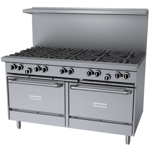 Garland G60-10RR 60" 10 Burner Gas Range w/ (2) Standard Ovens, Natural Gas-cityfoodequipment.com