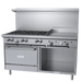 Garland G60-6G24RS 60" 6 Burner Gas Range w/ Griddle & Standard Ovens & Storage Base, Natural Gas-cityfoodequipment.com