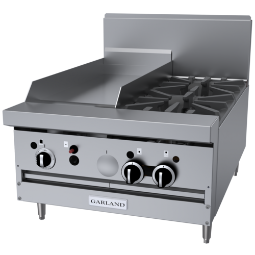 Garland GF24-2G12T 24" 2 Burner Gas Range Top w/ Griddle - Modular, Natural Gas-cityfoodequipment.com