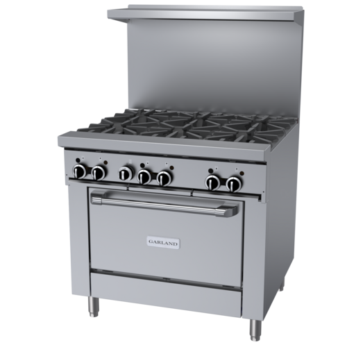 Garland GF36-6R 36" 6 Burner Gas Range w/ Standard Oven, Natural Gas-cityfoodequipment.com