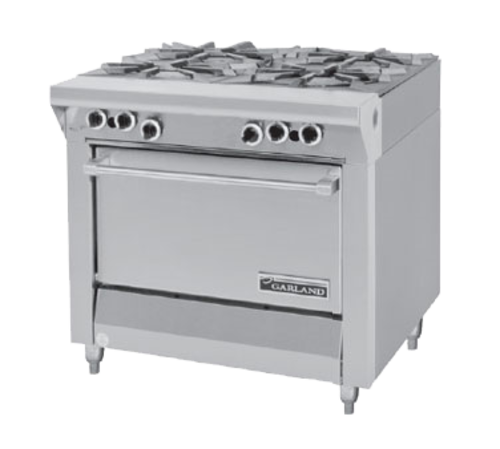 Garland MST44S-E 34" 4-Burner Gas Range w/ Storage Base, Natural Gas-cityfoodequipment.com
