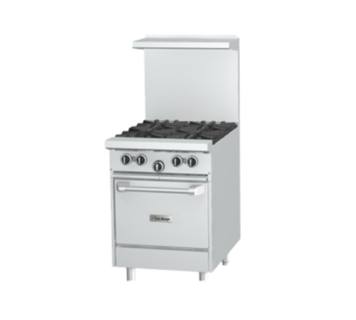 Garland U24-4L 24" 4 Burner Gas Range w/ Space Saver Oven, Natural Gas-cityfoodequipment.com