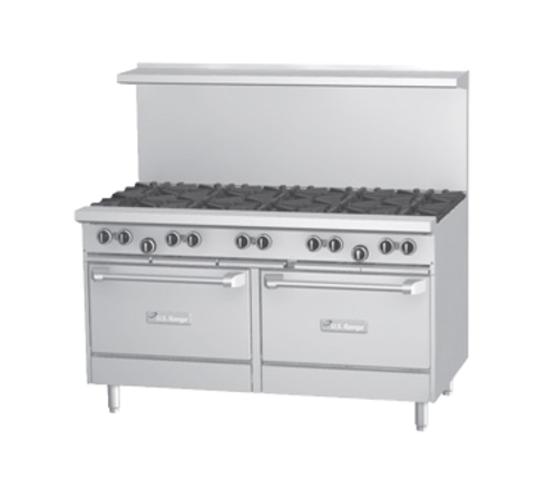 Garland U60-10RR 60" 10 Burner Gas Range w/ (2) Standard Ovens, Natural Gas-cityfoodequipment.com
