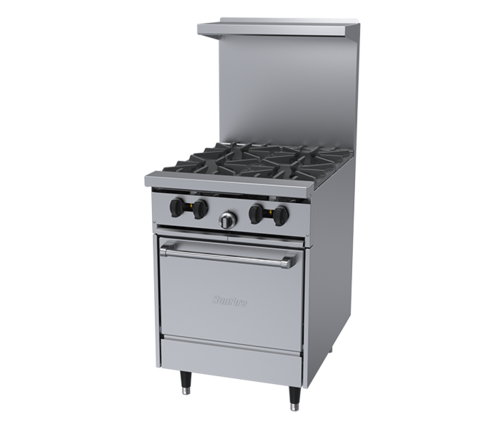 Garland X24-4L 24" 4 Burner Sunfire Gas Range w/ Space Saver Oven, Natural Gas-cityfoodequipment.com