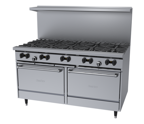 Garland X60-10RR 60" 10 Burner Gas Range w/ (2) Standard Ovens, Natural Gas-cityfoodequipment.com